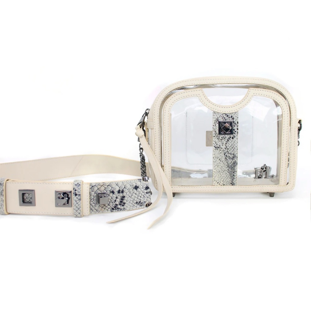 Purseption Cream and Python Women's Bag “The Joy Beth” Bag. Stadium policy ok
